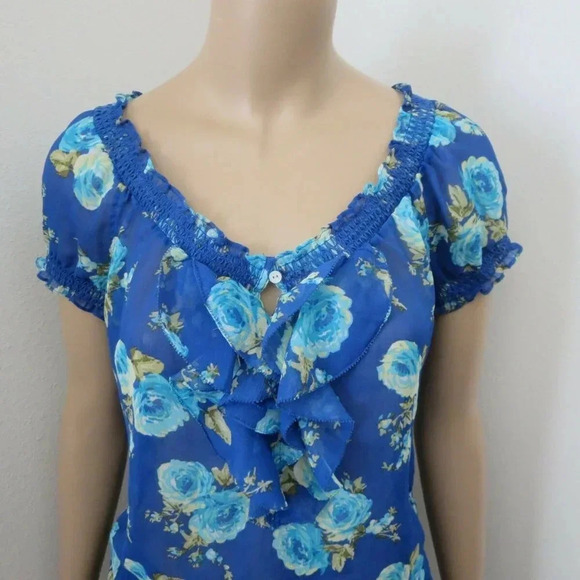 NEW Abercrombie Floral Sheer Top Size Medium - Picture 2 of 8